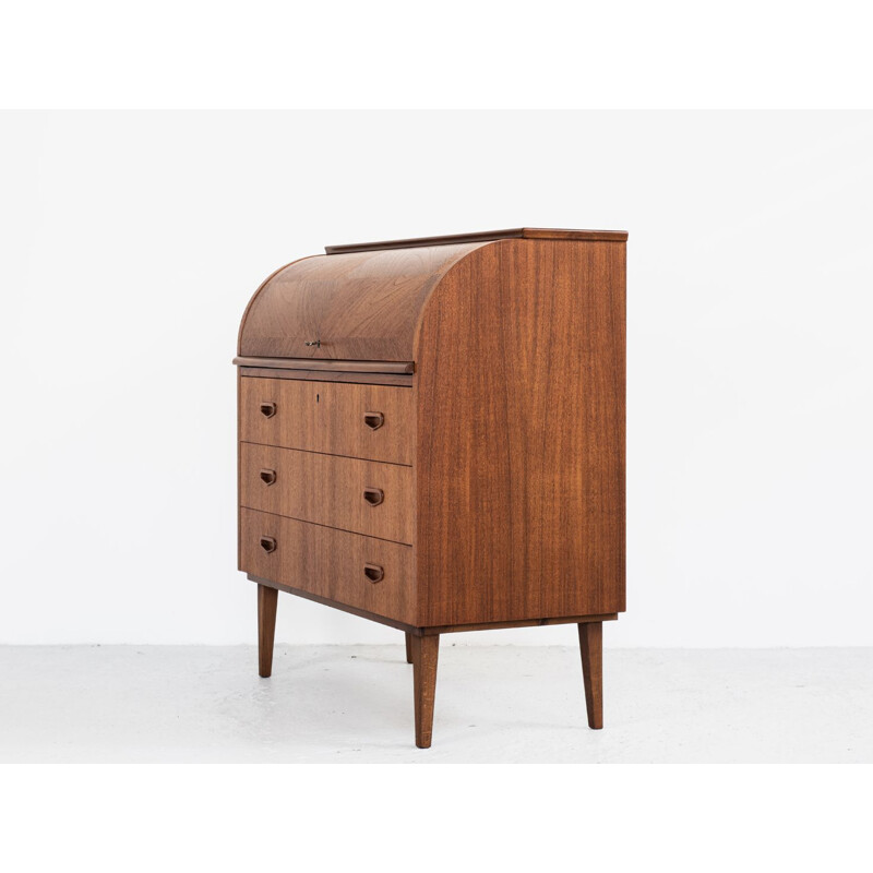 Danish vintage secretary in teak with bowed front, 1960s