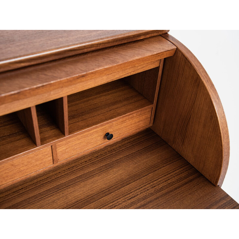 Danish vintage secretary in teak with bowed front, 1960s