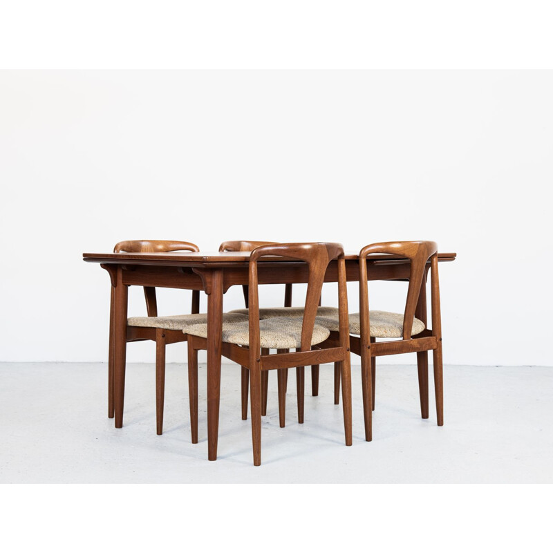 Extendible vintage table in teak by Omann Jun, 1960s