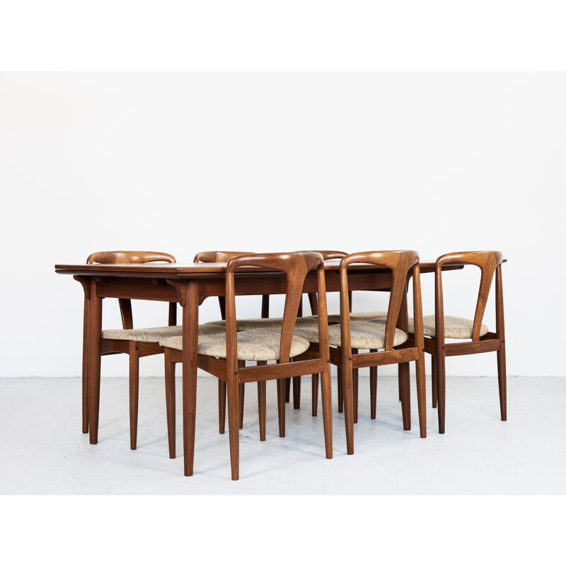 Set of 6 vintage Juliane chairs in teak by Johannes Andersen for Uldum, 1960s