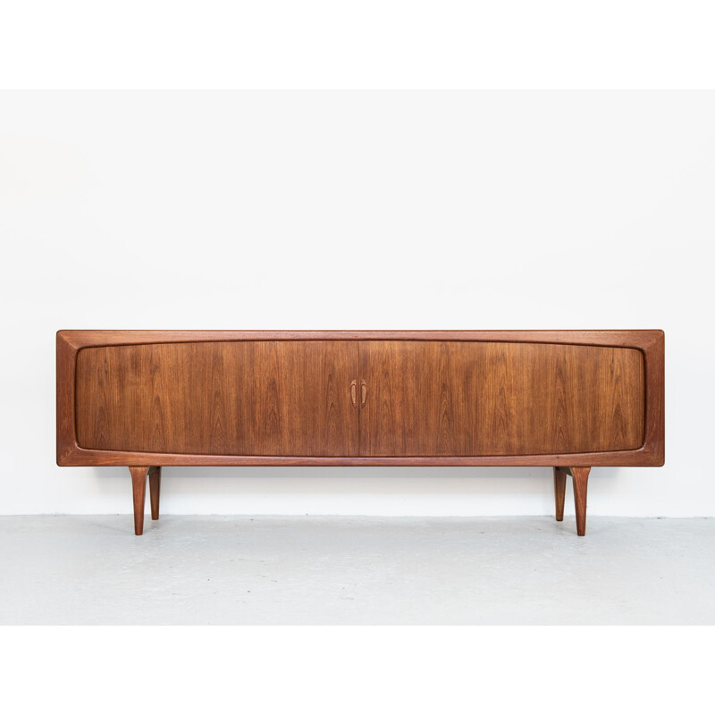 Large danish vintage sideboard in teak by HP Hansen for Skive, 1960s