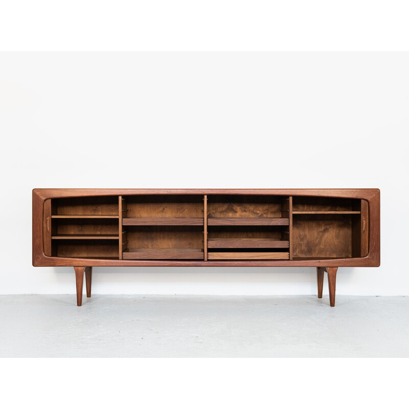 Large danish vintage sideboard in teak by HP Hansen for Skive, 1960s