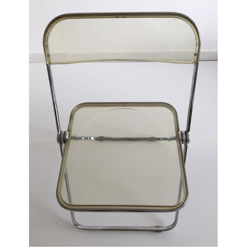 Chaise vintage lucite de Giancarlo Piretti pour Castelli, Italie, années 1960