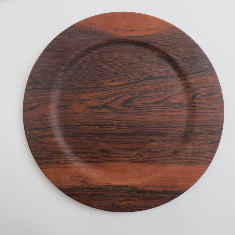 Set of 10 vintage danish rosewood server plates by Skare Molle Fredensborg, 1950s