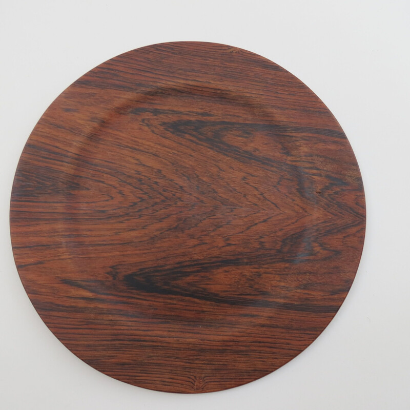 Set of 10 vintage danish rosewood server plates by Skare Molle Fredensborg, 1950s