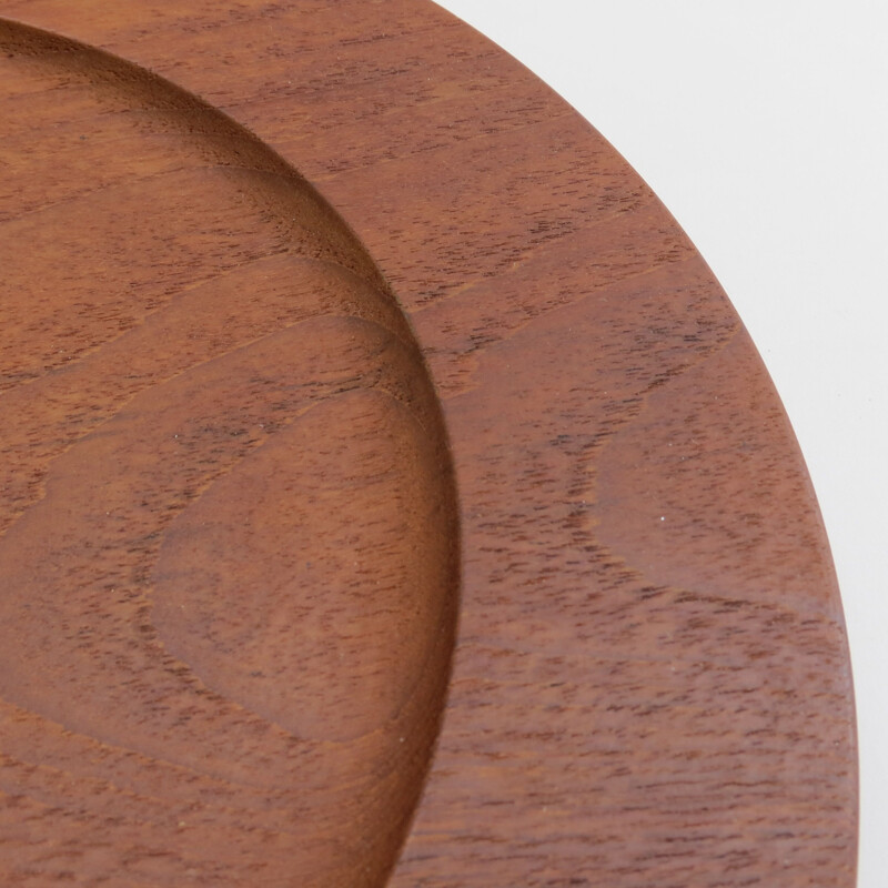 Set of 4 vintage teak danish server plates, 1960s