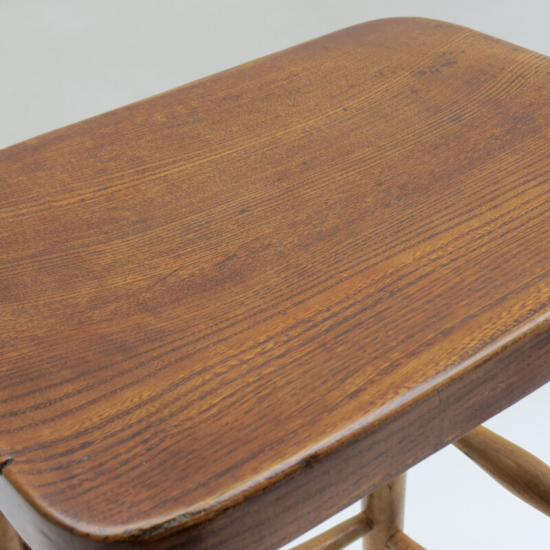 Set of 2 vintage Elmwood and Beechwood Work Stools, 1959s