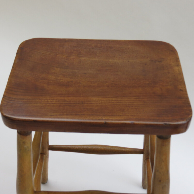 Set of 2 vintage Elmwood and Beechwood Work Stools, 1959s