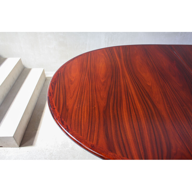 Oval unfoldable vintage dining table in rosewood, Denmark, 1960s