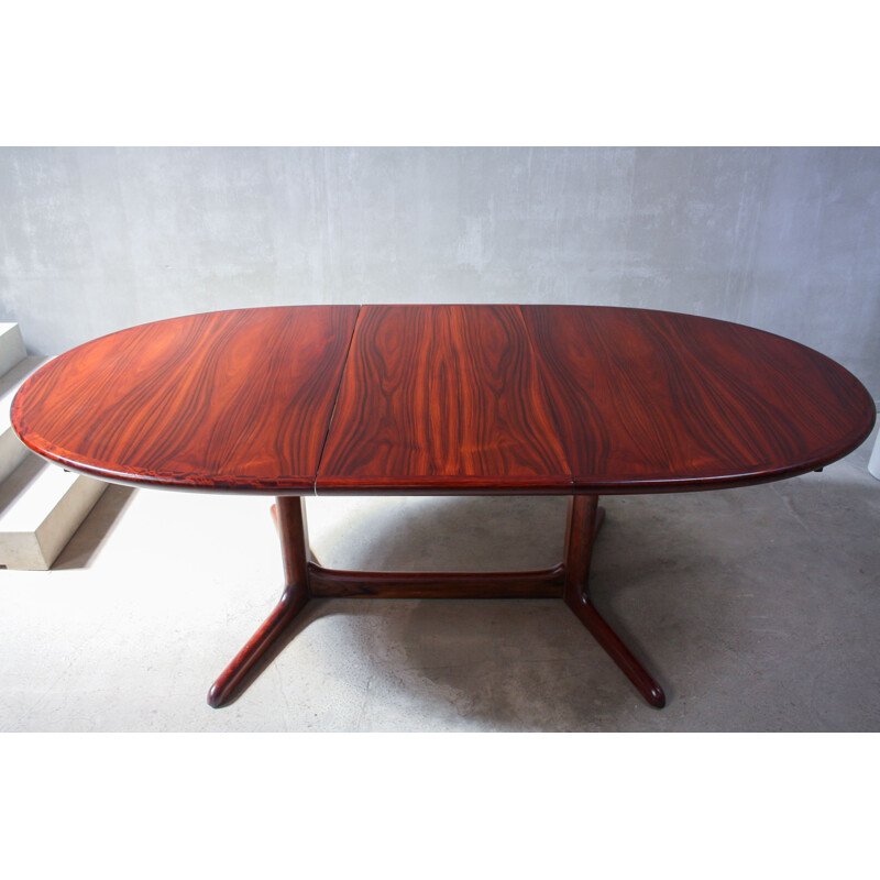 Table à repas vintage dépliable ovale en palissandre, Danemark,1960