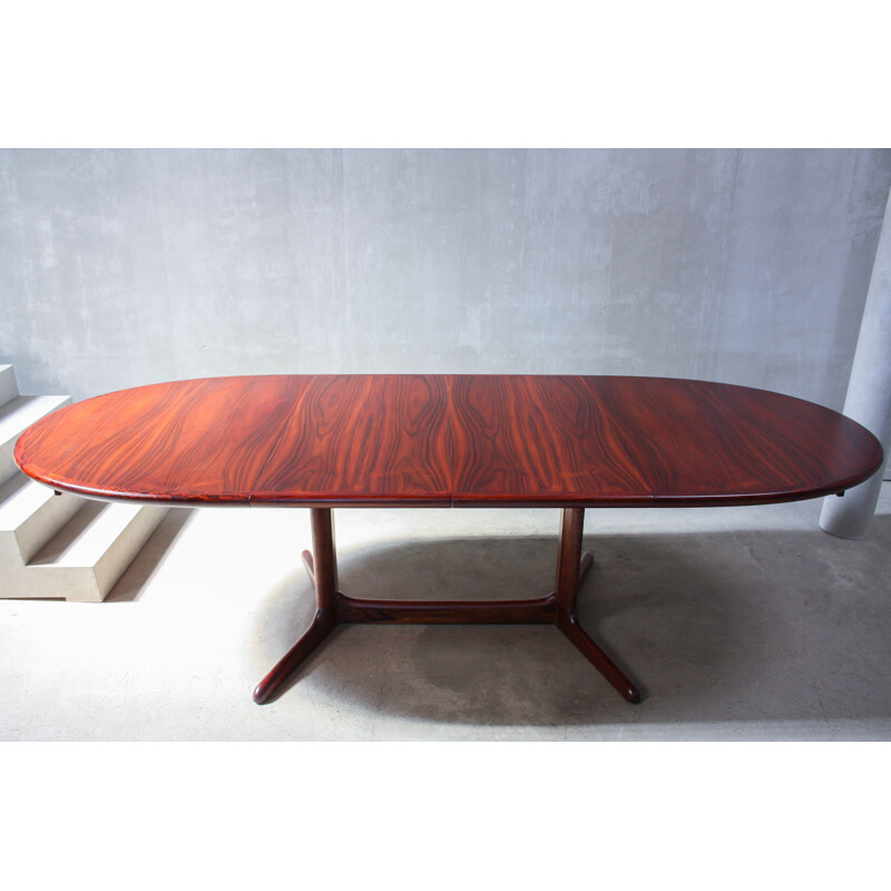 Table à repas vintage dépliable ovale en palissandre, Danemark,1960