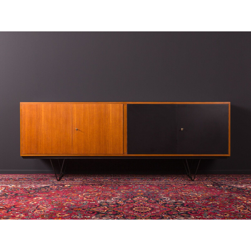 Vintage long sideboard in walnut and formica