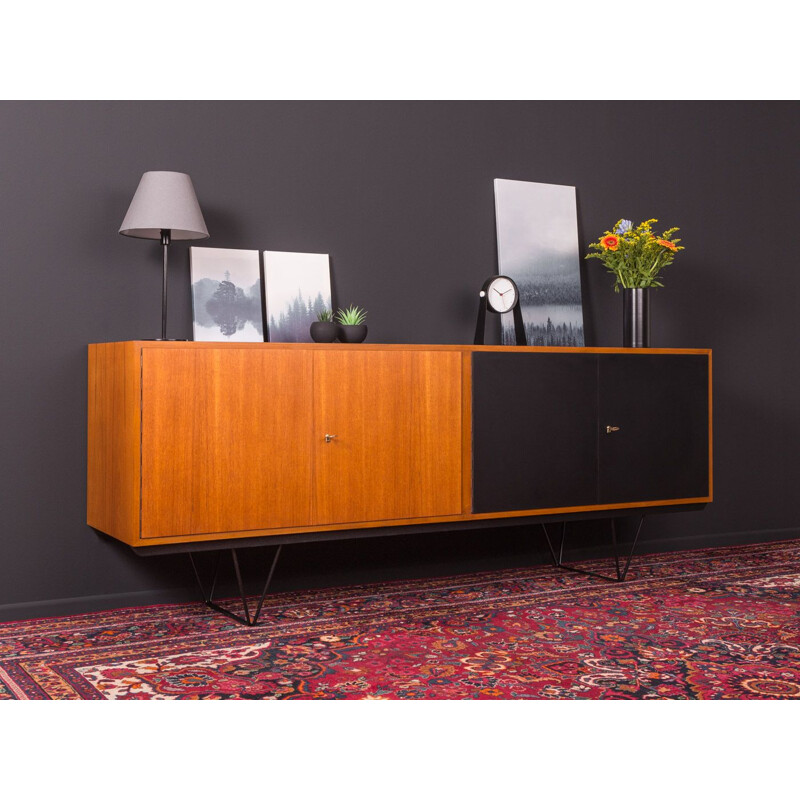 Vintage long sideboard in walnut and formica