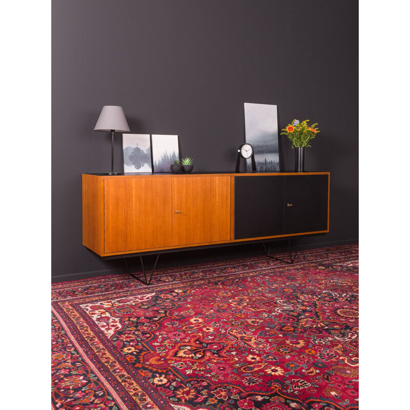 Vintage long sideboard in walnut and formica