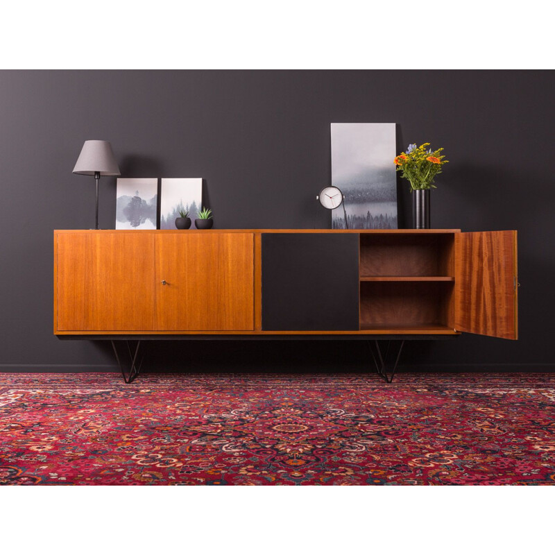 Vintage long sideboard in walnut and formica