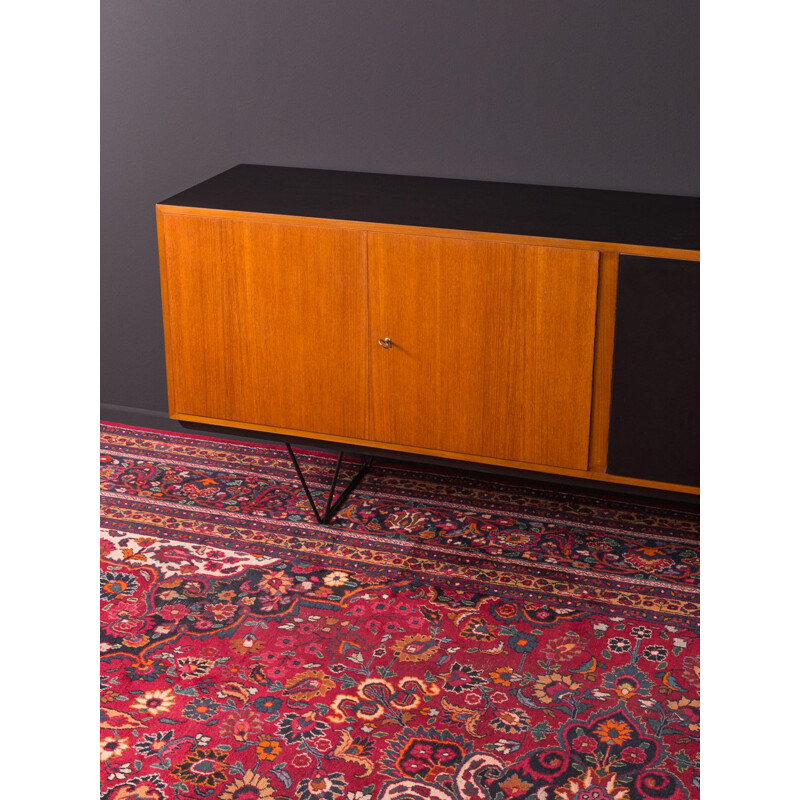Vintage long sideboard in walnut and formica