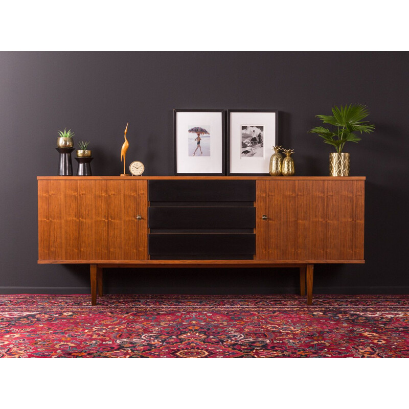 Vintage sideboard in walnut and black formica