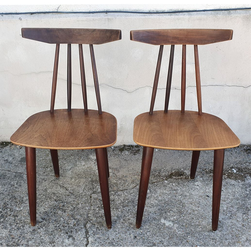 Pair of teak chairs by Poul Volther for Frem Rojle