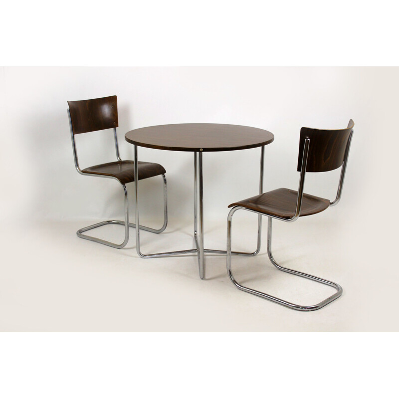 Tubular steel dining set by Mart Stam for Mücke Melder