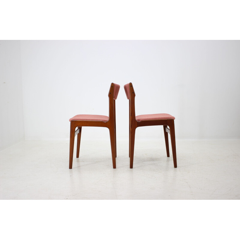 Vintage set of 6 teak dining chairs, Denmark,1960s