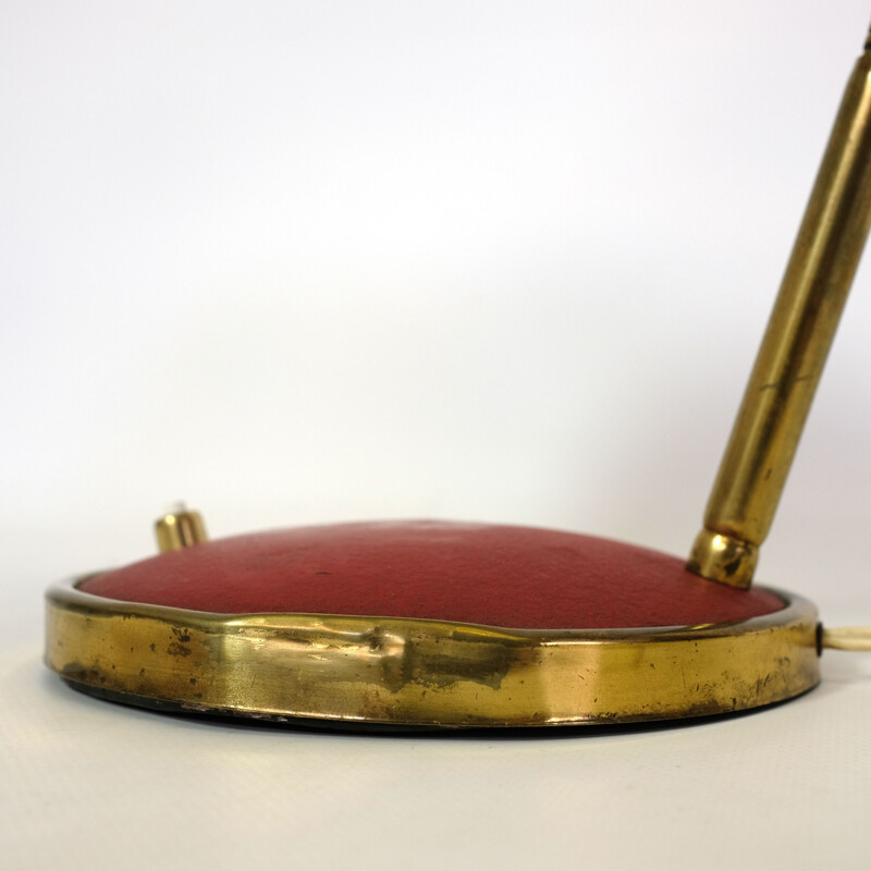 Vintage red and gold desk lamp, 1960-1970s