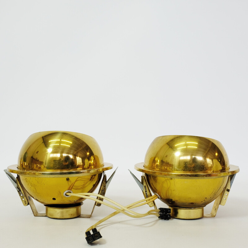 Pair of vintage gold recessed spots