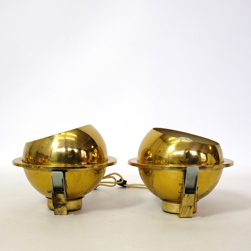 Pair of vintage gold recessed spots