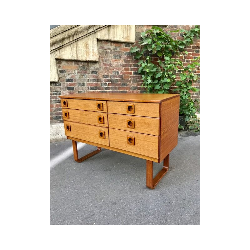 Vintage teak chest of drawers, 1960s