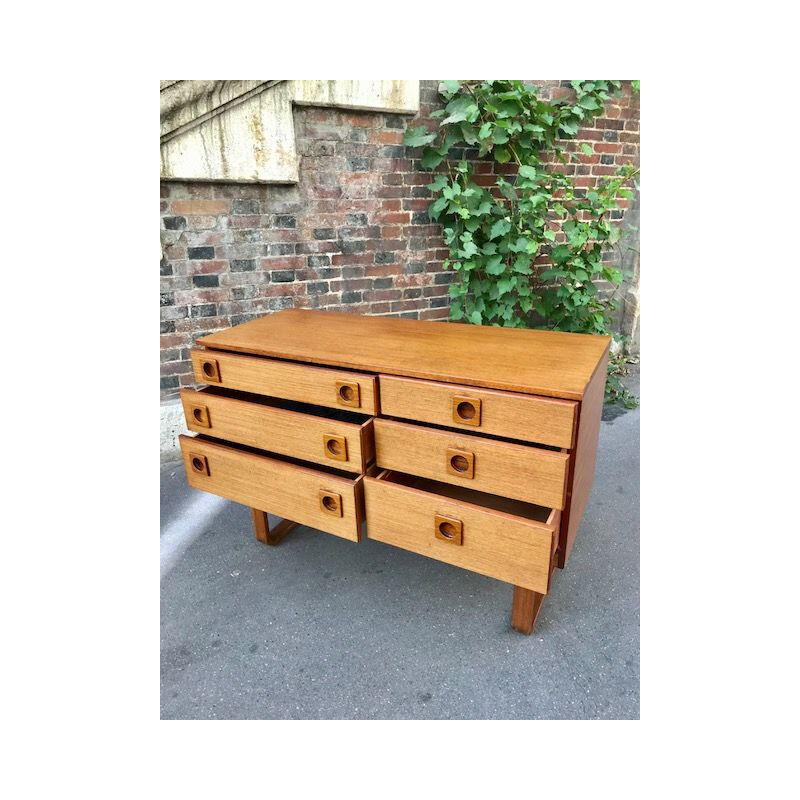 Vintage teak chest of drawers, 1960s