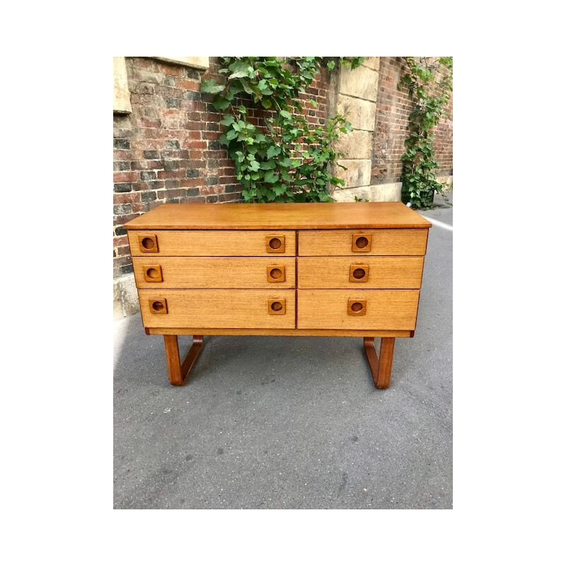 Vintage teak chest of drawers, 1960s