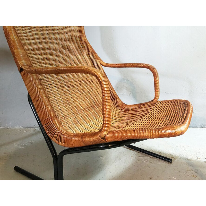 Vintage armchair & ottoman by Dirk van Sliedregt for Gebroeders Jonkers Noordwolde, 1950s