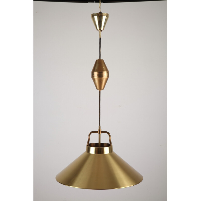 Lyfa P295 hanging lamp in brass, Frits SCHLEGEL - 1960s