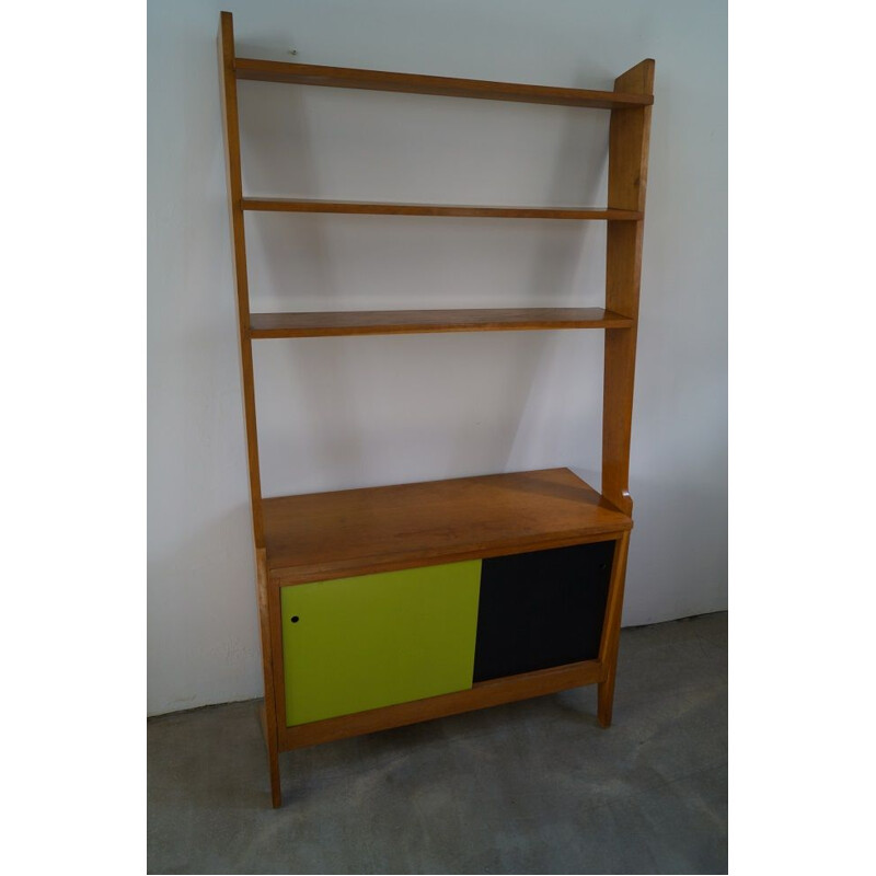 Vintage wooden library with a "zoomorphe" design, 1950