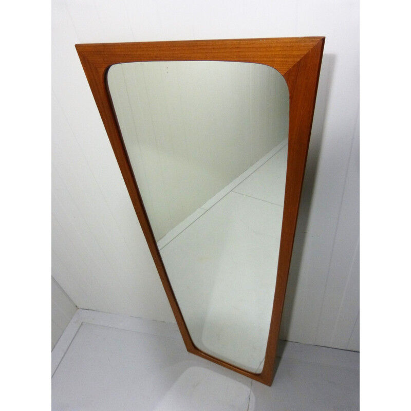 Vintage Teak wall mirror by Aksel Kjersgaard, Denmark 1960s