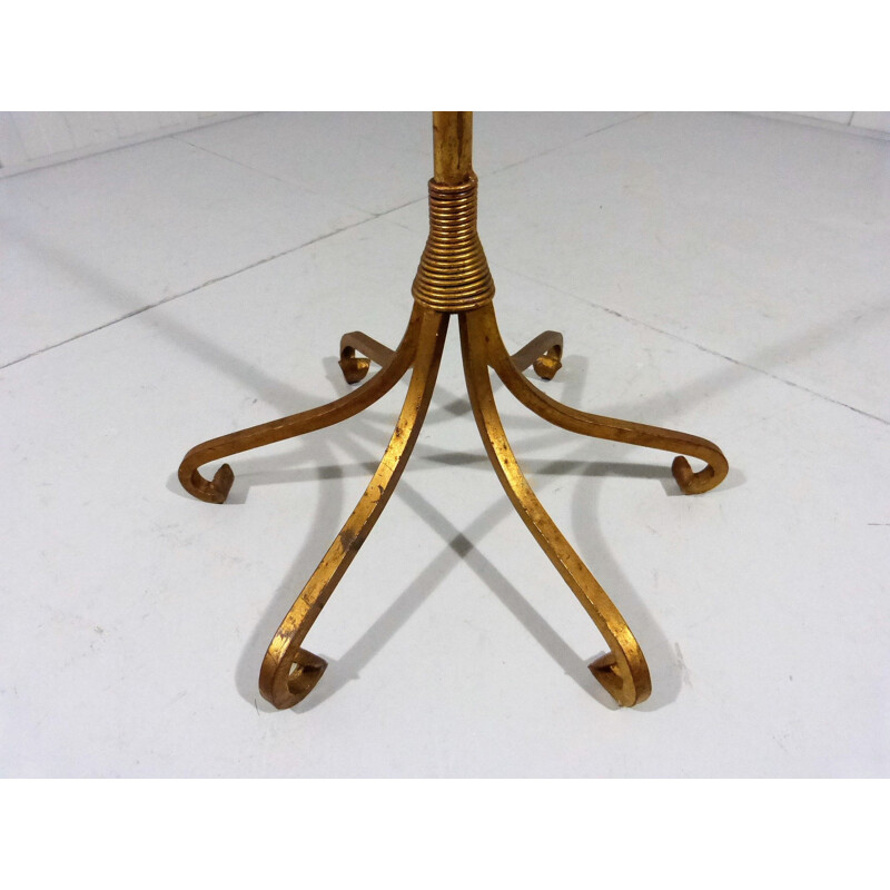 Vintage coat rack in gold lacquered iron, Italy 1950s