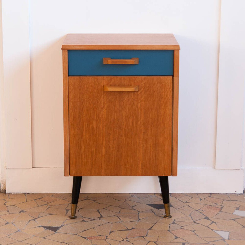 Vintage oak bedside table, 1960