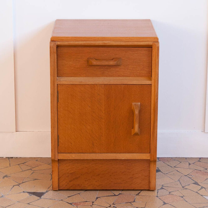 Vintage night stand in gilded oak by G-Plan 1950s
