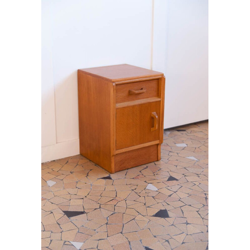 Vintage night stand in gilded oak by G-Plan 1950s