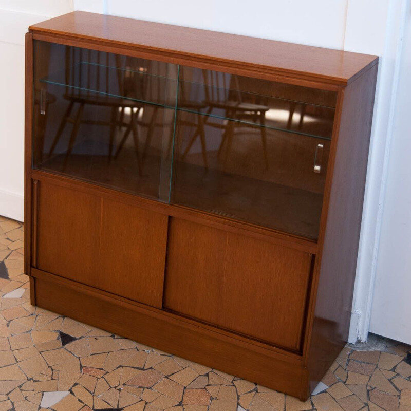 Buffet Vitrine vintage en chêne par G-Plan 1950