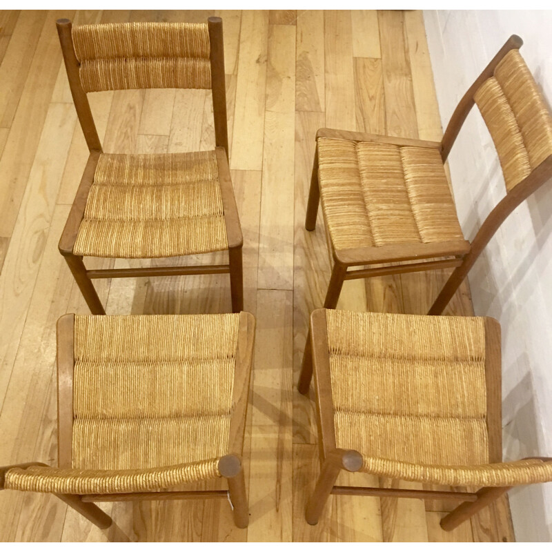 Set of 4 vintage chairs series Week-End by Pierre Gautier-Delaye, France 1950s