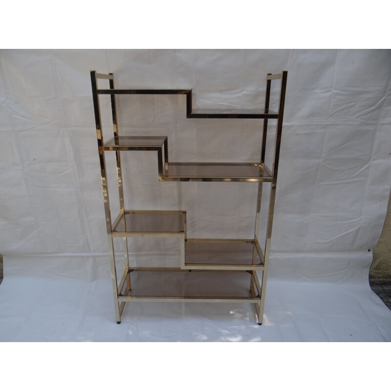 Vintage Bookcase in brass, 1970s