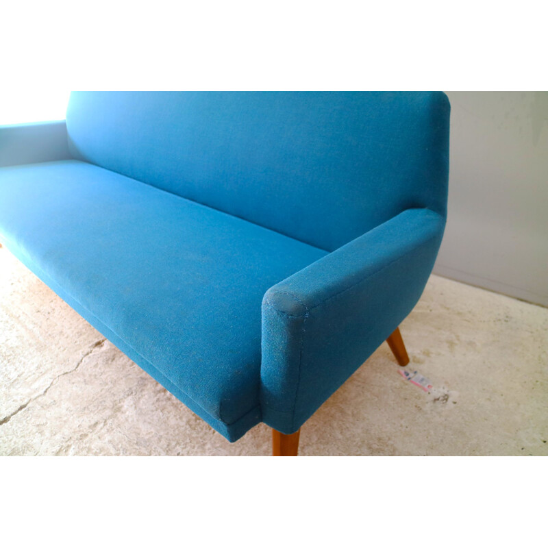 Vintage blue sofa by Dux, sweden 1960s