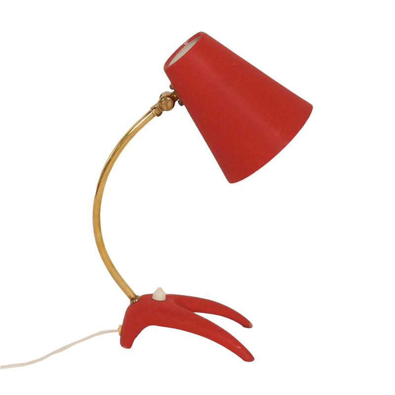 Lampe de bureau vintage rouge par Ewa Vàrnamo, Suède 1950