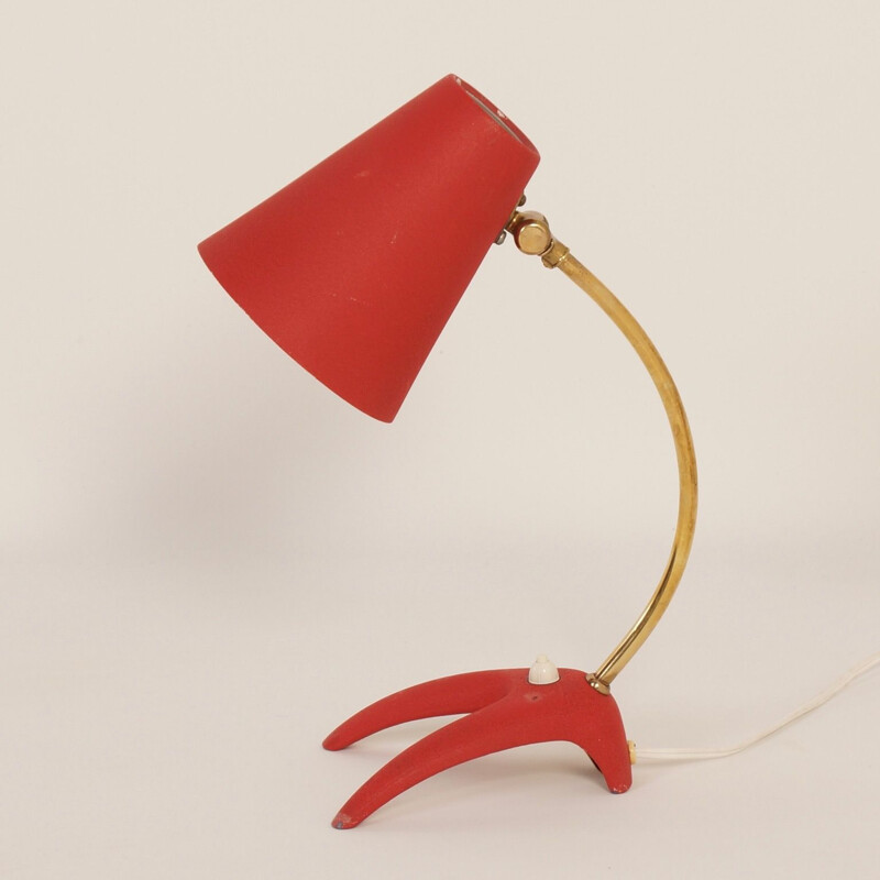 Lampe de bureau vintage rouge par Ewa Vàrnamo, Suède 1950
