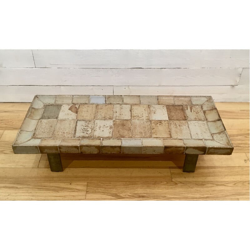 Rectangular coffee table by Roger Capron