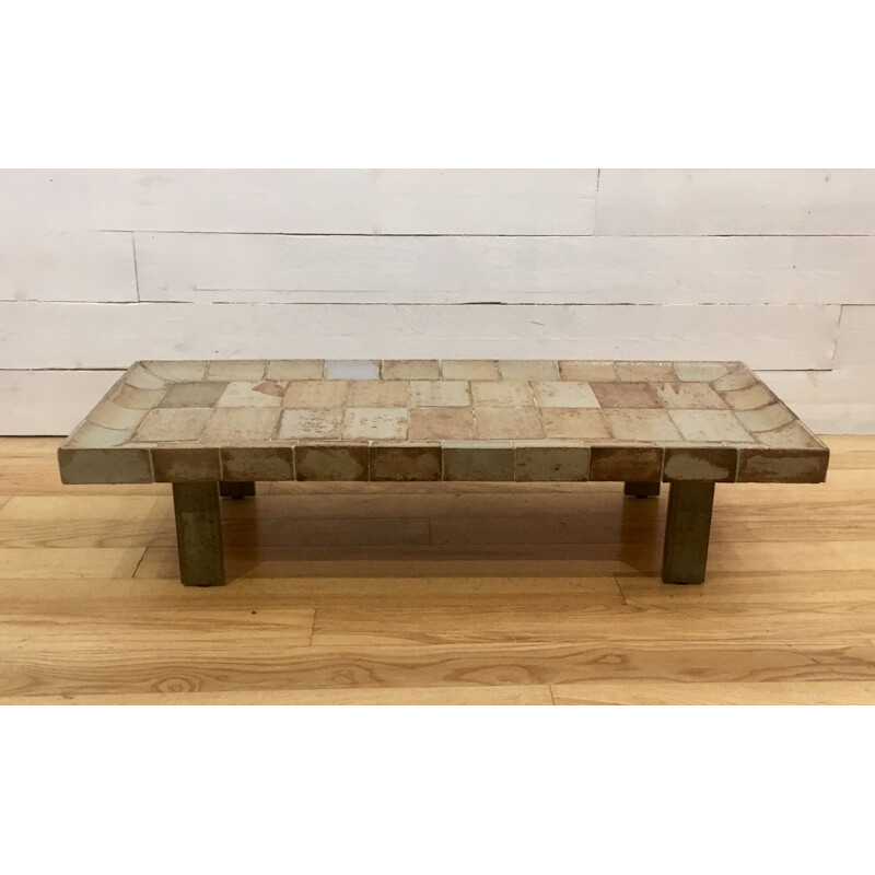 Rectangular coffee table by Roger Capron