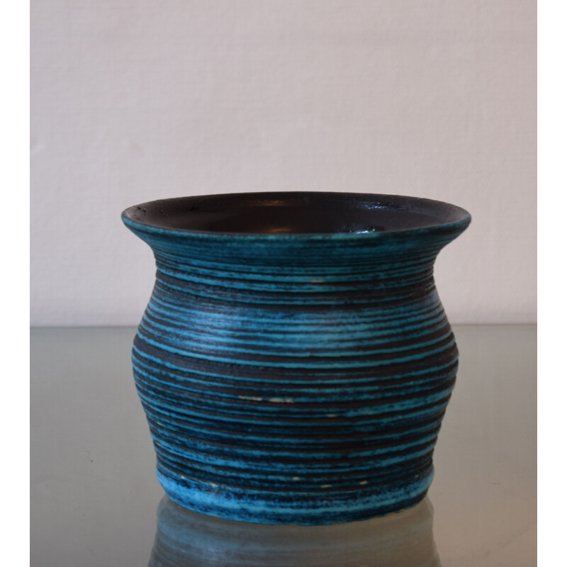 Vintage Accolay vase in blue sandstone