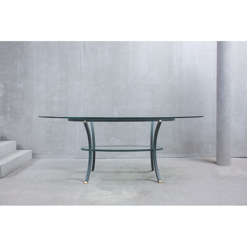 Vintage oval dining table by Pierre Vandel