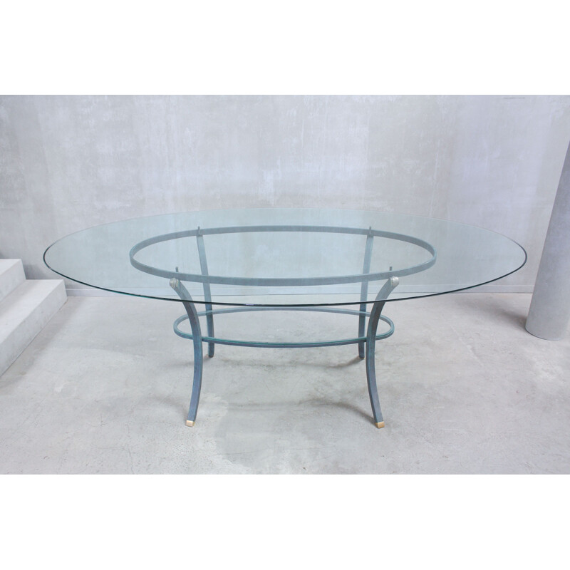 Vintage oval dining table by Pierre Vandel