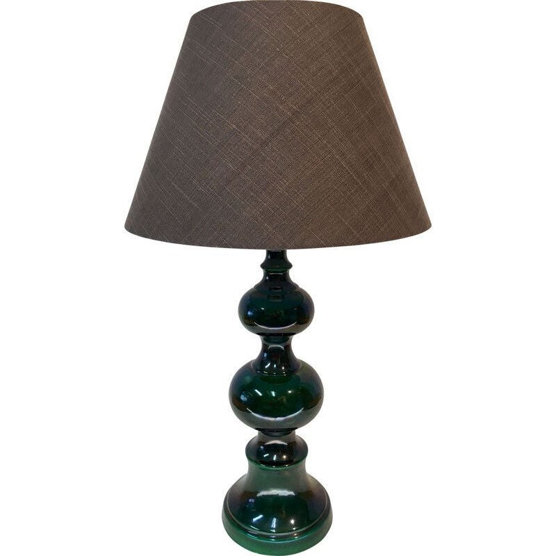 Vintage green ceramic table lamp